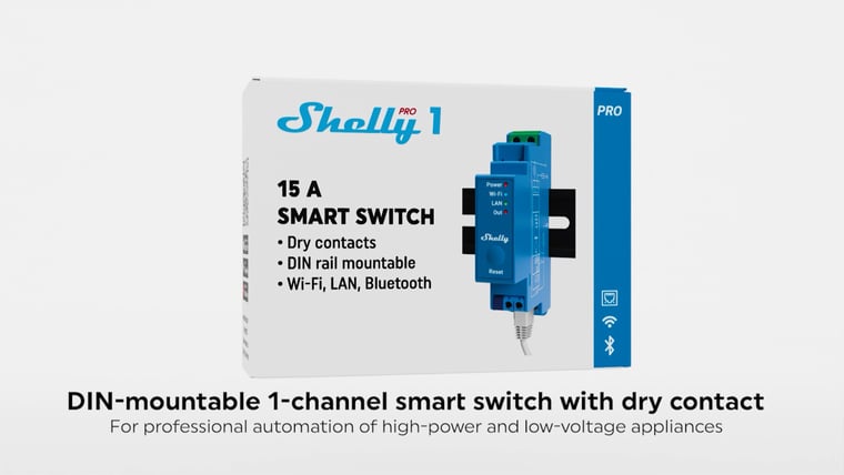 Shelly Pro 1 Smart Relay and its retail box