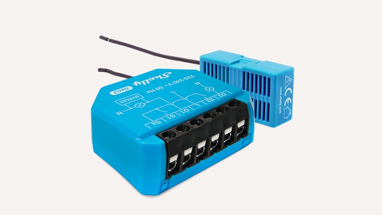 Shelly 2L Gen3 smart relay with its Bypass