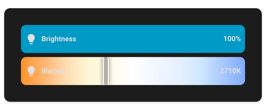 The Ultra Card Slider Control module for Home Assistant under stock Home Assistant styling, dark, shown on its own