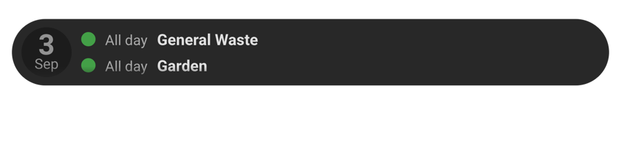 The Bubble Card Calendar for Home Assistant under Stock, shown on its own