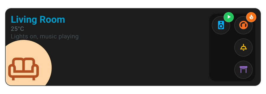 The polamoros Room card for Home Assistant under Stock, shown on its own