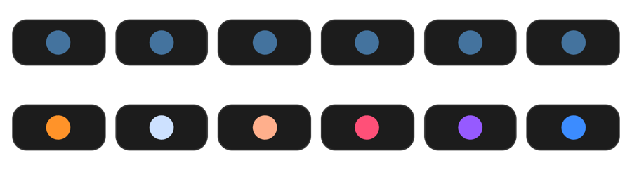 The card-mod Colour swatches example for Home Assistant under Stock, stock card above and card-mod styled below