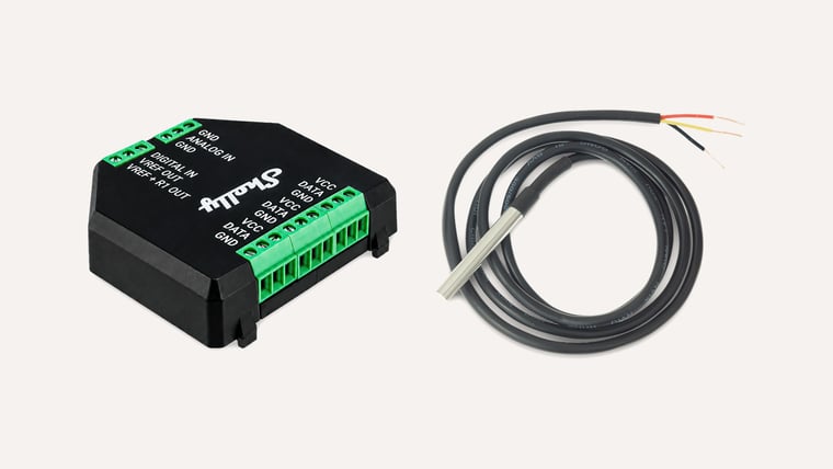 Shelly Plus Add-On with a DS18B20 temperature probe