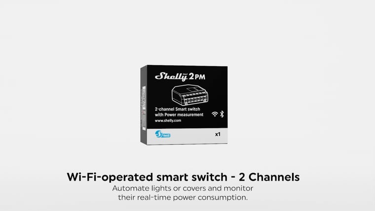 Shelly 2PM Gen3 Smart Relay and its retail box