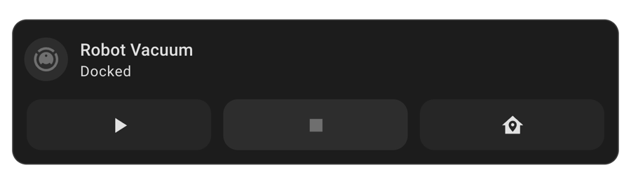 The Mushroom Vacuum card for Home Assistant under Stock, shown on its own