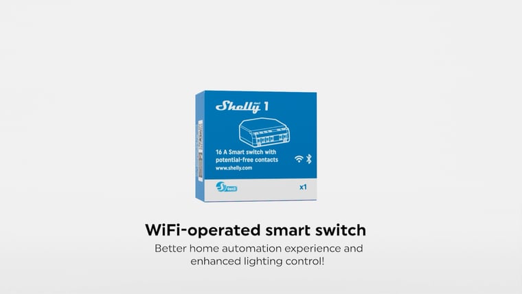 Shelly 1 Gen3 Smart Relay and its retail box