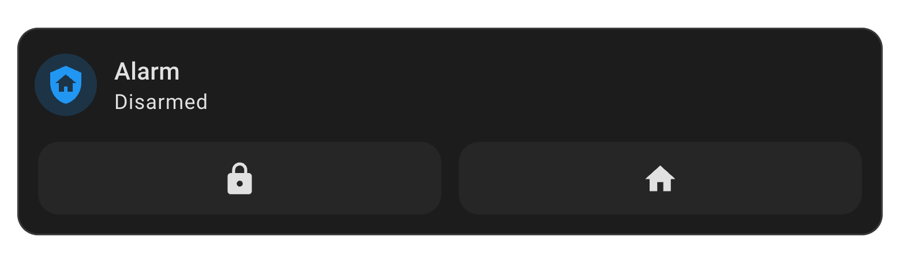 The Mushroom Alarm card for Home Assistant under Stock, shown on its own