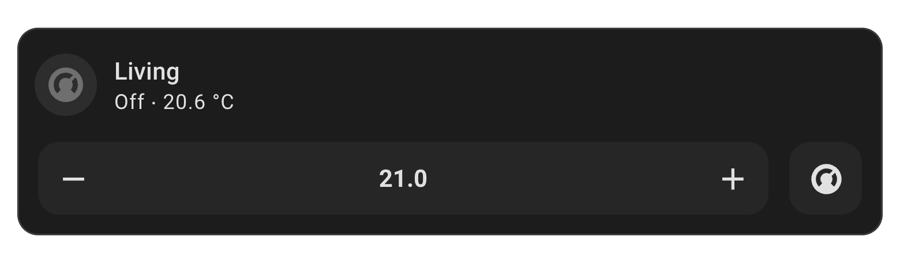 The Mushroom Climate card for Home Assistant under Stock, shown on its own